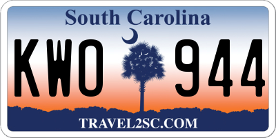 SC license plate KWO944