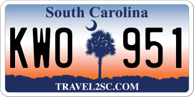 SC license plate KWO951