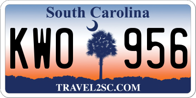 SC license plate KWO956
