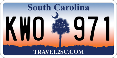 SC license plate KWO971