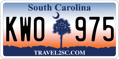 SC license plate KWO975
