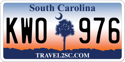 SC license plate KWO976