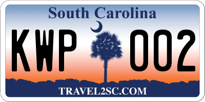SC license plate KWP002