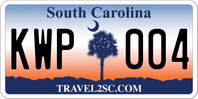 SC license plate KWP004