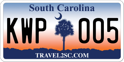 SC license plate KWP005