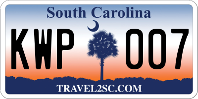 SC license plate KWP007
