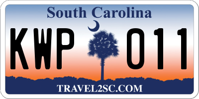 SC license plate KWP011