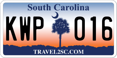 SC license plate KWP016