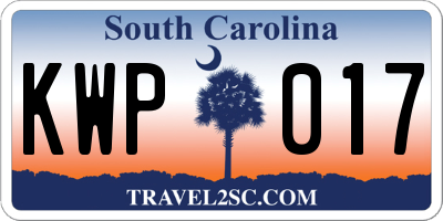 SC license plate KWP017
