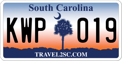 SC license plate KWP019