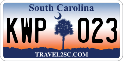 SC license plate KWP023