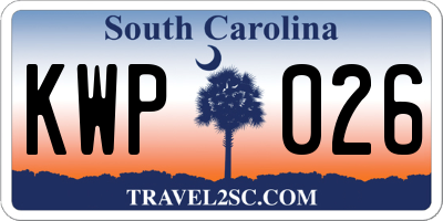 SC license plate KWP026