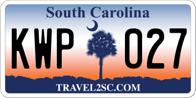 SC license plate KWP027