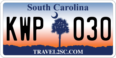 SC license plate KWP030