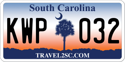 SC license plate KWP032