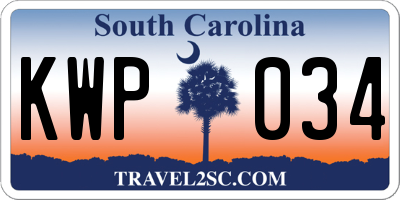 SC license plate KWP034