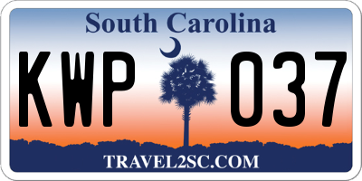 SC license plate KWP037