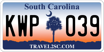 SC license plate KWP039