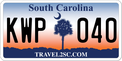SC license plate KWP040