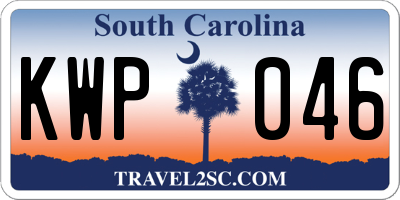 SC license plate KWP046