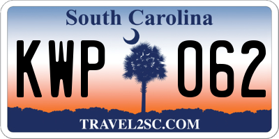 SC license plate KWP062