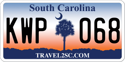 SC license plate KWP068