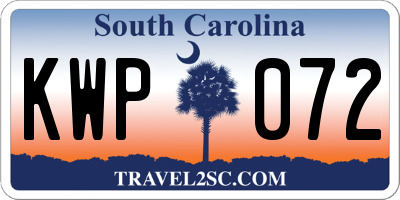 SC license plate KWP072