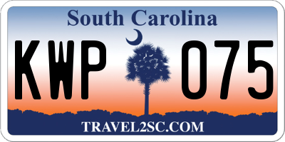 SC license plate KWP075