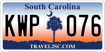 SC license plate KWP076