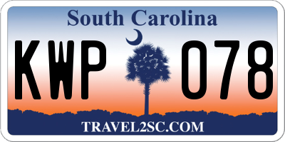 SC license plate KWP078