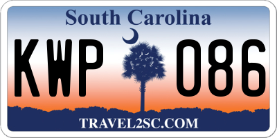 SC license plate KWP086