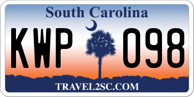 SC license plate KWP098