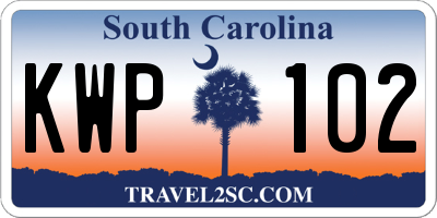 SC license plate KWP102