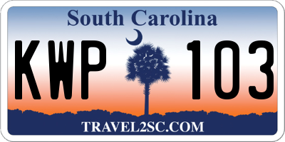 SC license plate KWP103