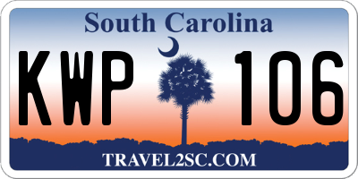 SC license plate KWP106