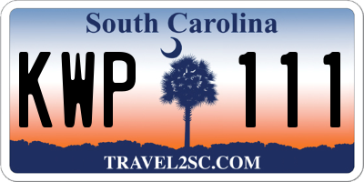 SC license plate KWP111