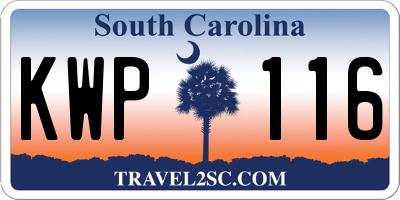 SC license plate KWP116