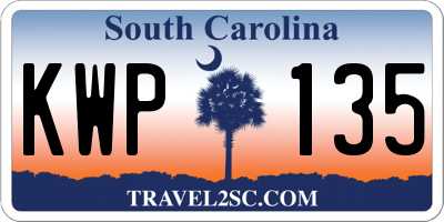 SC license plate KWP135