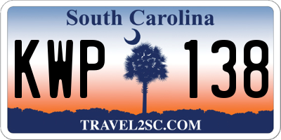 SC license plate KWP138