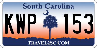 SC license plate KWP153