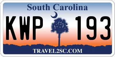 SC license plate KWP193