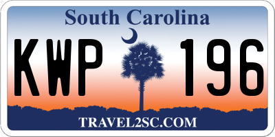 SC license plate KWP196