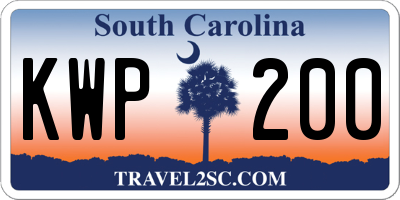 SC license plate KWP200
