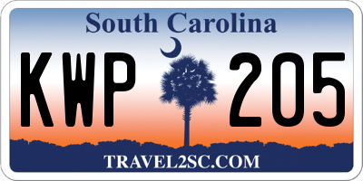 SC license plate KWP205