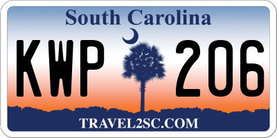 SC license plate KWP206