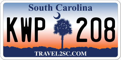 SC license plate KWP208