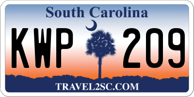 SC license plate KWP209