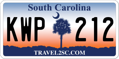 SC license plate KWP212