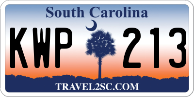SC license plate KWP213