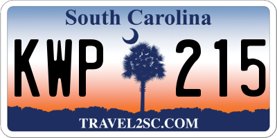 SC license plate KWP215